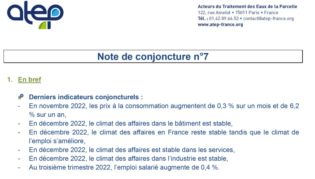 Note de conjonctre ATEP n°7 - Décembre 2022