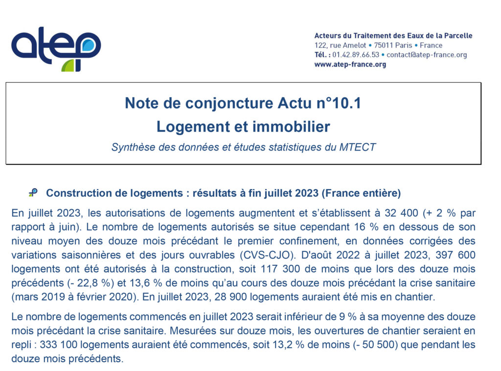 Note de conjoncture ATEP N°10.1 - Aout 2023