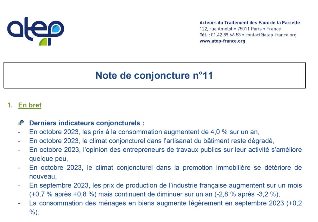 Note de conjoncture ATEP n°11 - Octobre 2023