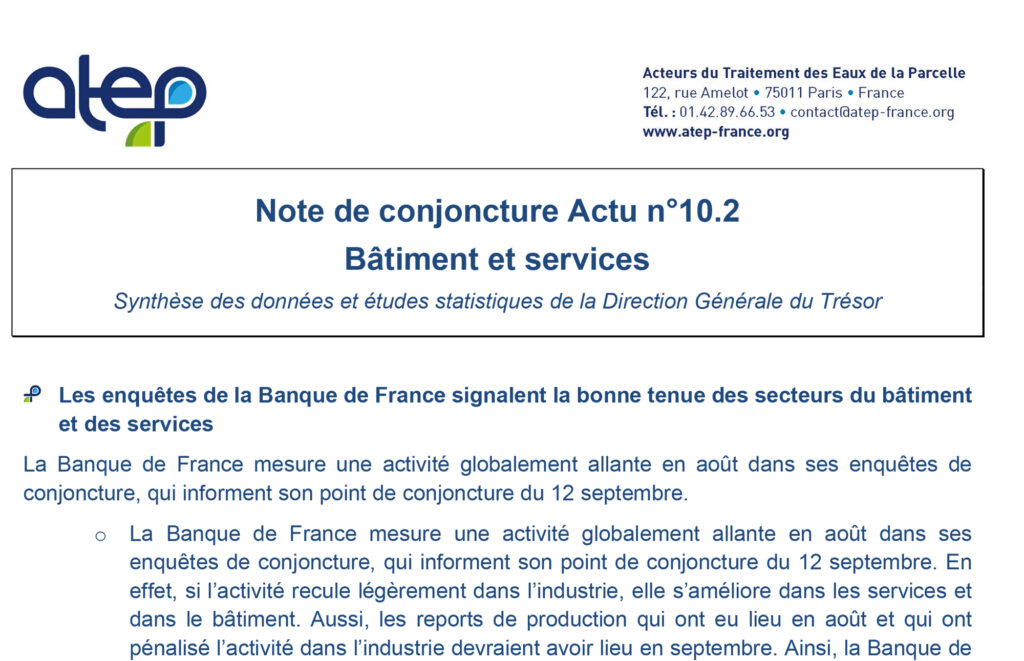 Note de conjoncture actu ATEP n°10.2 - Septembre 2023