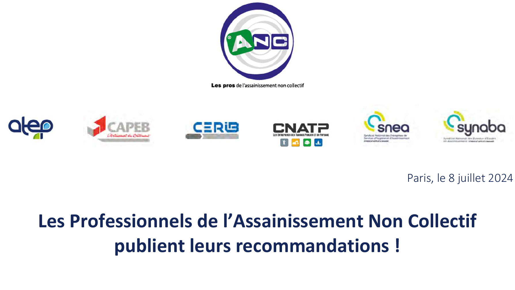 Les Professionnels de l’Assainissement Non Collectif publient leurs recommandations !