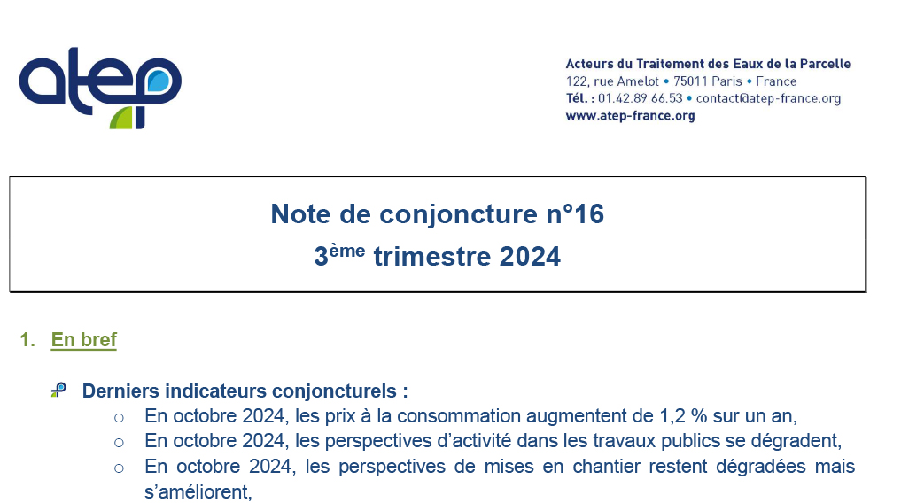 Note de conjoncture ATEP n°16 - Novembre 2024