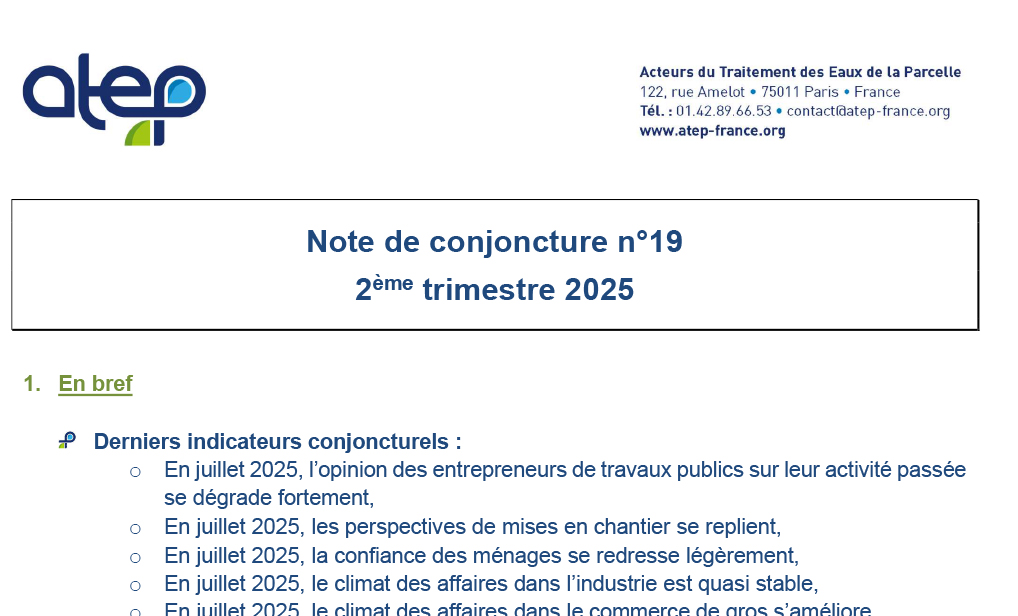 Note de conjoncture ATEP n°19 - Juillet 2025