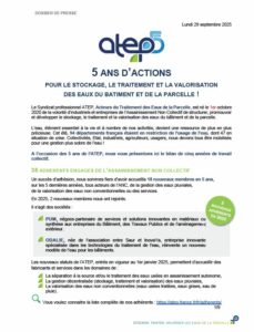 Dossier de presse ATEP - 5 ans d'actions