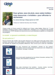 Eaux grises, eaux de pluie, eaux usées traitées : trois ressources « invisibles » pour affronter la sécheresse